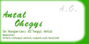 antal ohegyi business card